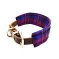 Cargar la imagen en la vista de la galería, PINK PURPLE WOOL collar para perro de cuero