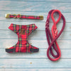 Conjunto Red Wool Cuadrille para perros Arnes+Collar+Correa de cuerda