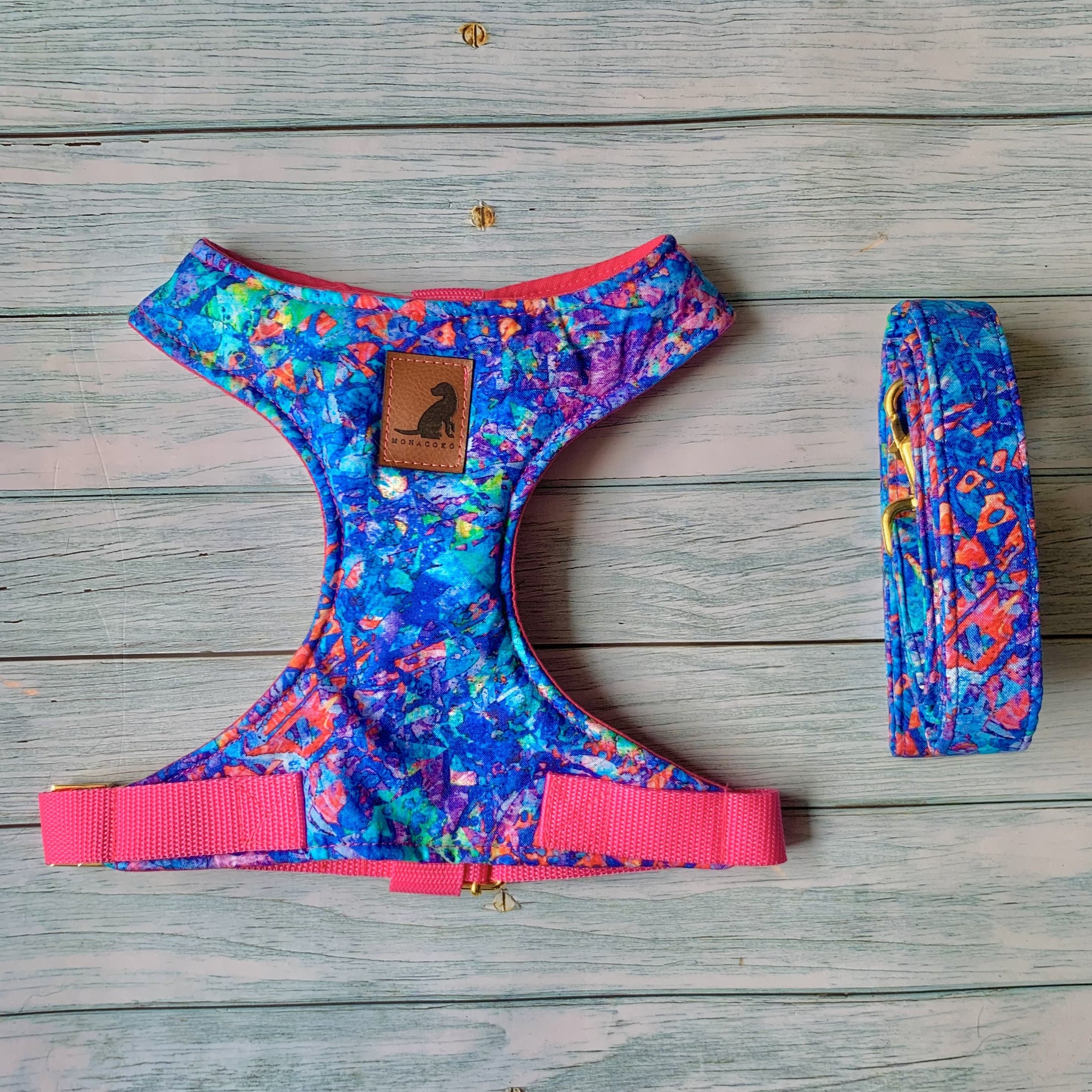 Conjunto Print Morado para perros y gatos Arnes+Correa