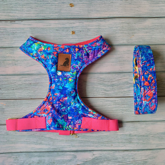 Conjunto Print Morado para perros y gatos Arnes+Correa