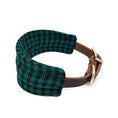 Cargar la imagen en la vista de la galería, GREEN WOOL collar para perro de cuero

